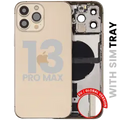 Back Housing W/ Charging Port Flex & Small Parts For iPhone 13 Pro Max (EU / Global Version) (Used OEM Pull: Grade C) (Gold)