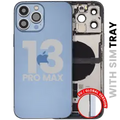 Back Housing W/ Charging Port Flex & Small Parts For iPhone 13 Pro Max (EU / Global Version) (Used OEM Pull: Grade C) (Sierra Blue)
