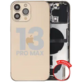 Back Housing W/ Charging Port Flex & Small Parts For iPhone 13 Pro Max (US Version) (Used OEM Pull: Grade B) (Gold)