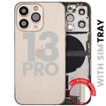 Back Housing W/ Charging Port Flex & Small Parts For iPhone 13 Pro (EU / Global Version) (Used OEM Pull: Grade B) (Gold)