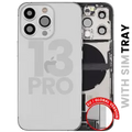 Back Housing W/ Charging Port Flex & Small Parts For iPhone 13 Pro (EU / Global Version) (Used OEM Pull: Grade B) (Silver)