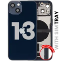 Back Housing W/ Charging Port Flex & Small Parts For iPhone 13 (EU / Global Version) (Used OEM Pull: Grade A) (Midnight)
