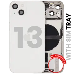 Back Housing W/ Charging Port Flex & Small Parts For iPhone 13 (EU / Global Version) (Used OEM Pull: Grade A) (Starlight)
