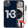 Back Housing W/ Charging Port Flex & Small Parts For iPhone 13 (EU / Global Version) (Used OEM Pull: Grade B) (Midnight)