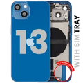 Back Housing W/ Charging Port Flex & Small Parts For iPhone 13 (EU / Global Version) (Used OEM Pull: Grade C) (Blue)