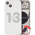 Back Housing W/ Charging Port Flex & Small Parts For iPhone 13 (US Version) (Used OEM Pull: Grade B) (Starlight)