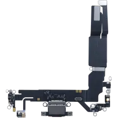 Charging Port Flex Cable With Board For iPhone 16 (EU / UK/ CA) (Genuine OEM) (Black)