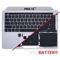 Top Case with Battery and Keyboard (ANSI US) For MacBook Pro 13" A2338 (2020-2023) (Genuine OEM) (Silver)