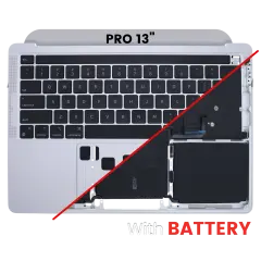 Top Case with Battery and Keyboard (ANSI US) For MacBook Pro 13" A2338 (2020-2023) (Genuine OEM) (Silver)