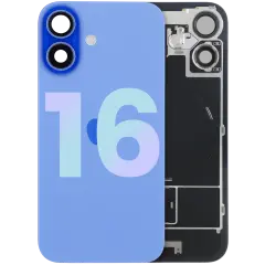 Back Glass w/ MagSafe Magnet & NFC & Flashlight Flex For iPhone 16 (Service Pack) (Ultramarine)