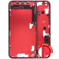 Mid-Frame Housing W/ Charging Port Flex & Small Parts For iPhone 14 Plus (EU / Global Version) (Used OEM Pull: Grade A) (Red)