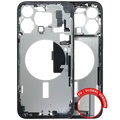 Mid-Frame Housing W/ Charging Port Flex & Small Parts For iPhone 15 Pro Max (EU / Global Version) (Used OEM Pull: Grade B) (Blue Titanium)