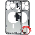 Mid-Frame Housing W/ Charging Port Flex & Small Parts For iPhone 15 Pro Max (EU / Global Version) (Used OEM Pull: Grade B) (White Titanium)