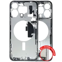 Mid-Frame Housing W/ Charging Port Flex & Small Parts For iPhone 15 Pro Max (EU / Global Version) (Used OEM Pull: Grade B) (White Titanium)