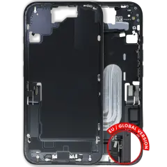 Mid-Frame Housing W/ Charging Port Flex & Small Parts For iPhone 16 (EU / Global Version) (Used OEM Pull: Grade C) (Black)