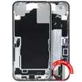Mid-Frame Housing W/ Charging Port Flex & Small Parts For iPhone 16 Plus (EU / Global Version) (Used OEM Pull: Grade B) (White)