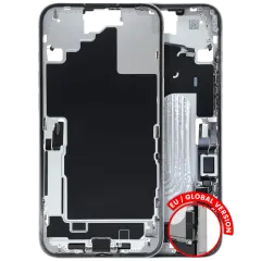 Mid-Frame Housing W/ Charging Port Flex & Small Parts For iPhone 16 Plus (EU / Global Version) (Used OEM Pull: Grade B) (White)