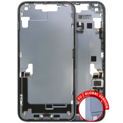 Mid-Frame Housing W/ Charging Port Flex & Small Parts For iPhone 14 Plus (EU / Global Version) (Used OEM Pull: Grade C) (Blue)