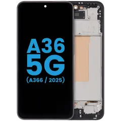 LCD Assembly With Frame For Samsung Galaxy A36 5G (A366/ 2025) (Aftermarket : Incell) (Black)