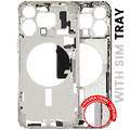Mid-Frame Housing W/ Small Parts For iPhone 15 Pro Max (EU / Global Version) (Used OEM Pull: Grade A) (White Titanium)