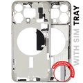 Mid-Frame Housing W/ Small Parts For iPhone 15 Pro Max (EU / Global Version) (Used OEM Pull: Grade C) (White Titanium)