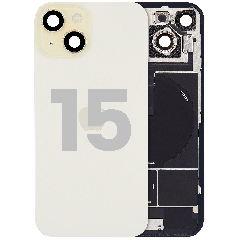 Back Glass w/ MagSafe Magnet & NFC & Flashlight Flex For iPhone 15 (Used OEM Pull: Grade A) (Yellow)