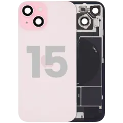 Back Glass w/ MagSafe Magnet & NFC & Flashlight Flex For iPhone 15 (Used OEM Pull: Grade A) (Pink)