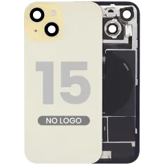 Back Glass w/ MagSafe Magnet & NFC & Flashlight Flex For iPhone 15 (No Logo) (Aftermarket) (Yellow)