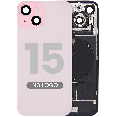 Back Glass w/ MagSafe Magnet & NFC & Flashlight Flex For iPhone 15 (No Logo) (Aftermarket) (Pink)