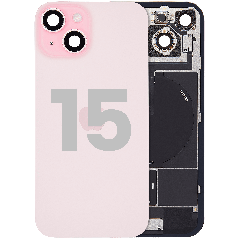 Back Glass w/ MagSafe Magnet & NFC & Flashlight Flex For iPhone 15 (Used OEM Pull: Grade B) (Pink)
