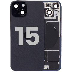 Back Glass w/ MagSafe Magnet & NFC & Flashlight Flex For iPhone 15 (Used OEM Pull: Grade B) (Black)