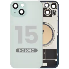 Back Glass w/ MagSafe Magnet For iPhone 15 (No Logo) (Aftermarket) (Green)