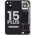 Back Glass w/ MagSafe Magnet & NFC & Flashlight Flex For iPhone 15 Plus (No Logo) (Aftermarket) (Black)