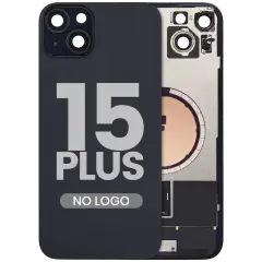 Back Glass w/ MagSafe Magnet For iPhone 15 Plus (No Logo) (Aftermarket) (Black)