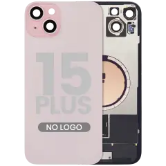 Back Glass w/ MagSafe Magnet For iPhone 15 Plus (No Logo) (Aftermarket) (Pink)