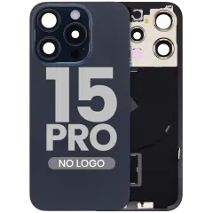 Back Glass w/ MagSafe Magnet & NFC & Flashlight Flex For iPhone 15 Pro (No Logo) (Aftermarket) (Blue Titanium)