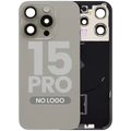Back Glass w/ MagSafe Magnet & NFC & Flashlight Flex For iPhone 15 Pro (No Logo) (Aftermarket) (Natural Titanium)