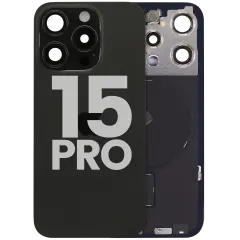 Back Glass w/ MagSafe Magnet & NFC & Flashlight Flex For iPhone 15 Pro (Used OEM Pull: Grade B) (Black Titanium)