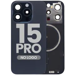 Back Glass w/ MagSafe Magnet For iPhone 15 Pro (No Logo) (Aftermarket) (Blue Titanium)