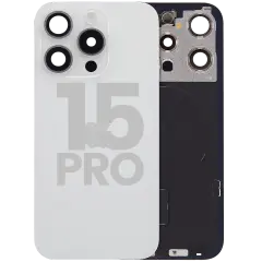 Back Glass w/ MagSafe Magnet & NFC & Flashlight Flex For iPhone 15 Pro (Used OEM Pull: Grade C) (White Titanium)