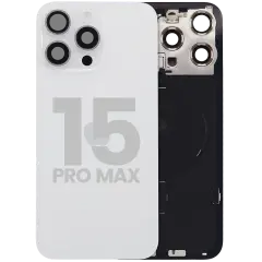 Back Glass w/ MagSafe Magnet & NFC & Flashlight Flex For iPhone 15 Pro Max (Used OEM Pull: Grade A) (White Titanium)