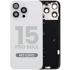 Back Glass w/ MagSafe Magnet & NFC & Flashlight Flex For iPhone 15 Pro Max (No Logo) (Aftermarket) (White Titanium)