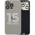 Back Glass w/ MagSafe Magnet & NFC & Flashlight Flex For iPhone 15 Pro Max (Used OEM Pull: Grade B) (Natural Titanium)