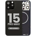 Back Glass w/ MagSafe Magnet For iPhone 15 Pro Max (No Logo) (Aftermarket) (Black Titanium)