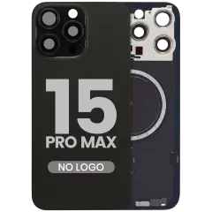 Back Glass w/ MagSafe Magnet For iPhone 15 Pro Max (No Logo) (Aftermarket) (Black Titanium)