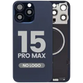 Back Glass w/ MagSafe Magnet For iPhone 15 Pro Max (No Logo) (Aftermarket) (Blue Titanium)