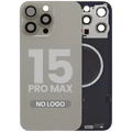 Back Glass w/ MagSafe Magnet For iPhone 15 Pro Max (No Logo) (Aftermarket) (Natural Titanium)