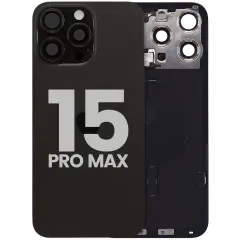 Back Glass w/ MagSafe Magnet & NFC & Flashlight Flex For iPhone 15 Pro Max (Used OEM Pull: Grade C) (Black Titanium)