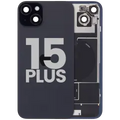 Back Glass w/ MagSafe Magnet & NFC & Flashlight Flex For iPhone 15 Plus (Used OEM Pull: Grade A) (Black)