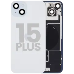 Back Glass w/ MagSafe Magnet & NFC & Flashlight Flex For iPhone 15 Plus (Used OEM Pull: Grade C) (Blue)